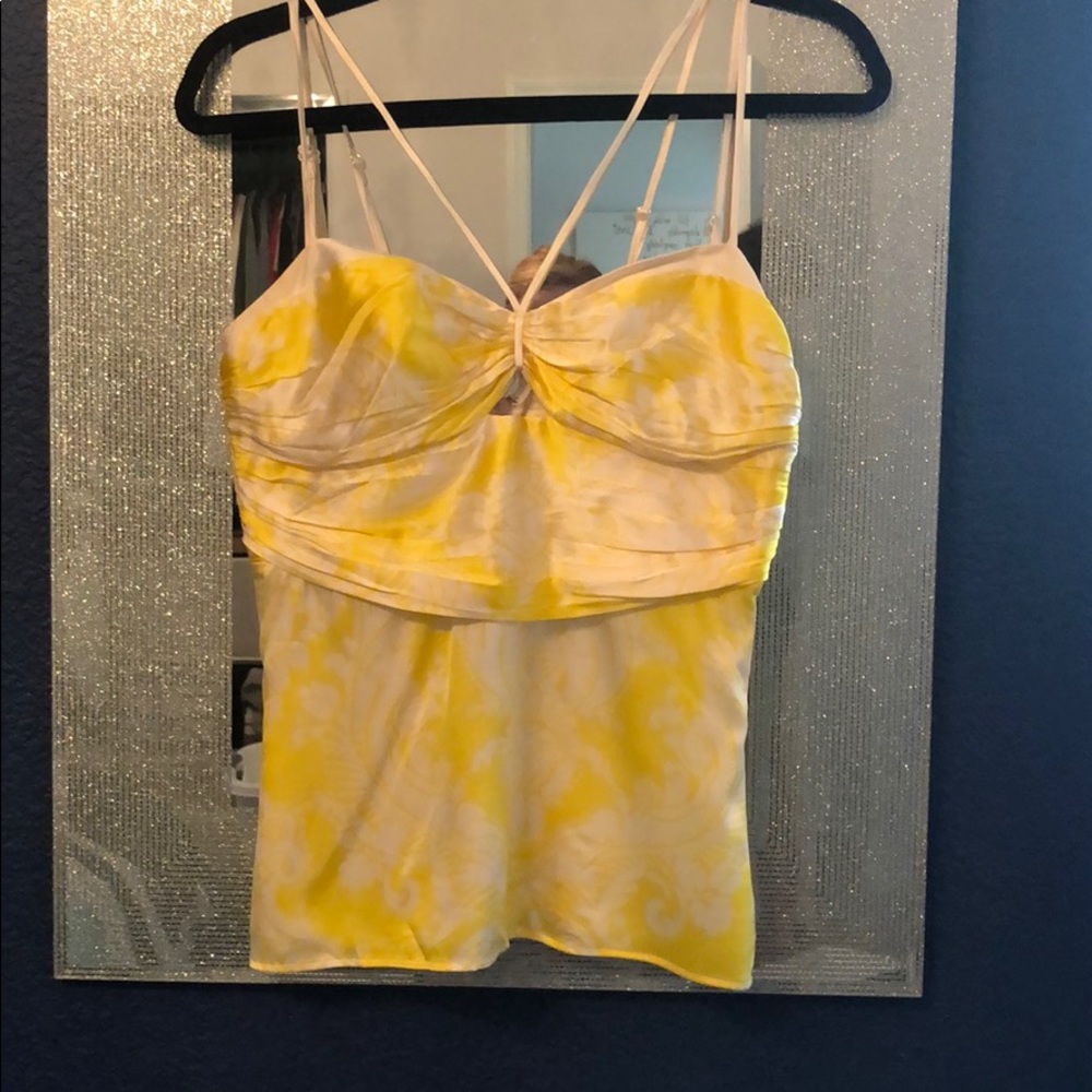 Marciano yellow white silky top size small